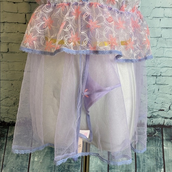 Victoria's Secret NWT Tulle Babydoll Nighty & Thong Set Sz L Romantic Coquette - Picture 8 of 16